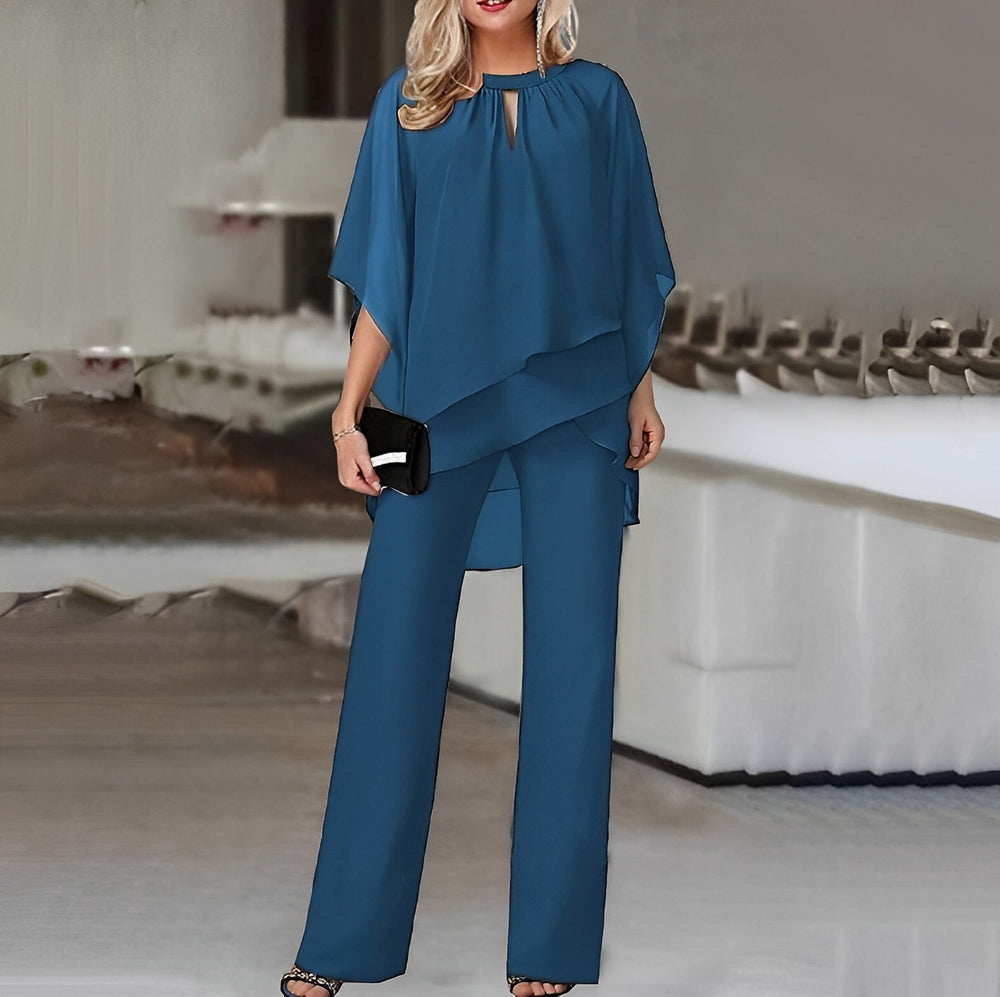 Women's Chiffon Top & Wide Leg Pants Set-8