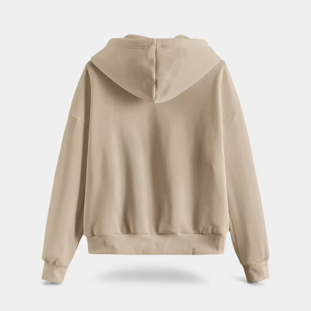 Women's Classic Zip-Up Hoodie With Knit Texture-32