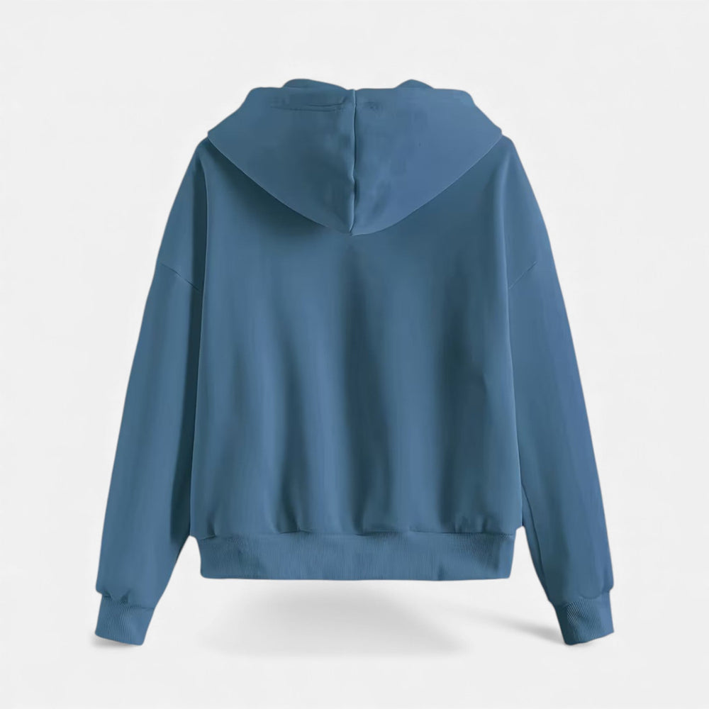 Women's Classic Zip-Up Hoodie With Knit Texture-16