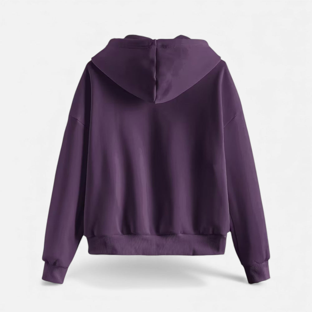 Women's Classic Zip-Up Hoodie With Knit Texture-24