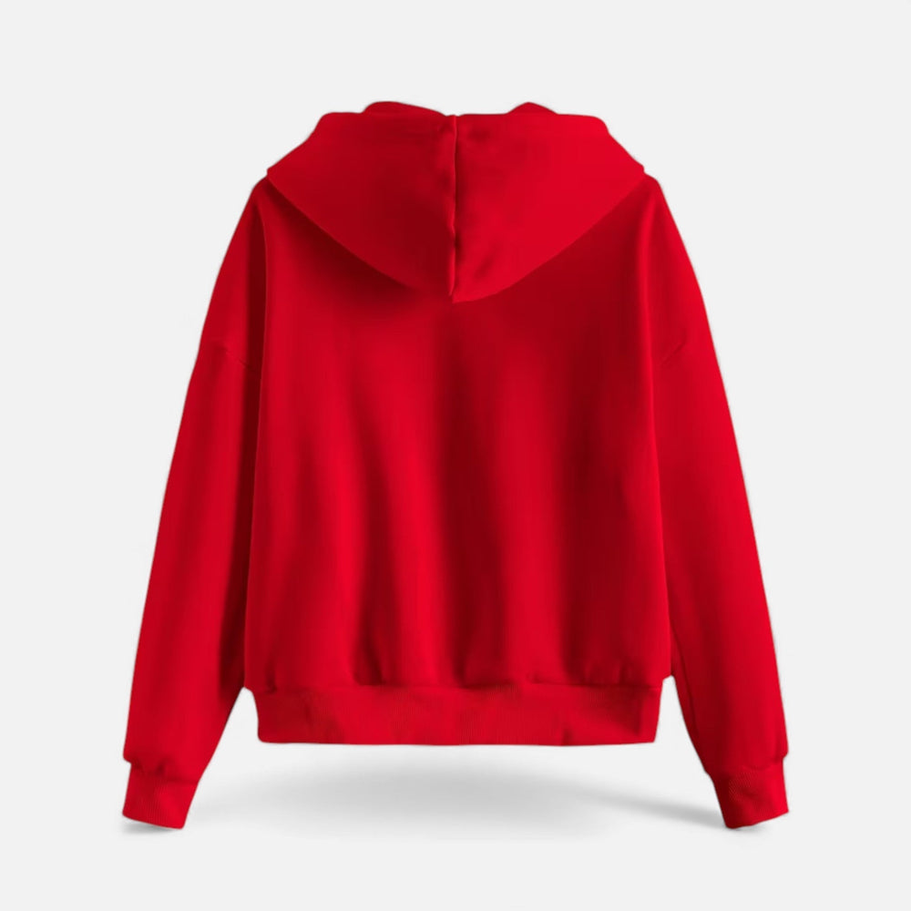 Women's Classic Zip-Up Hoodie With Knit Texture-19
