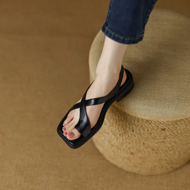 Women's Criss-Cross Slingback Flat Sandal-19