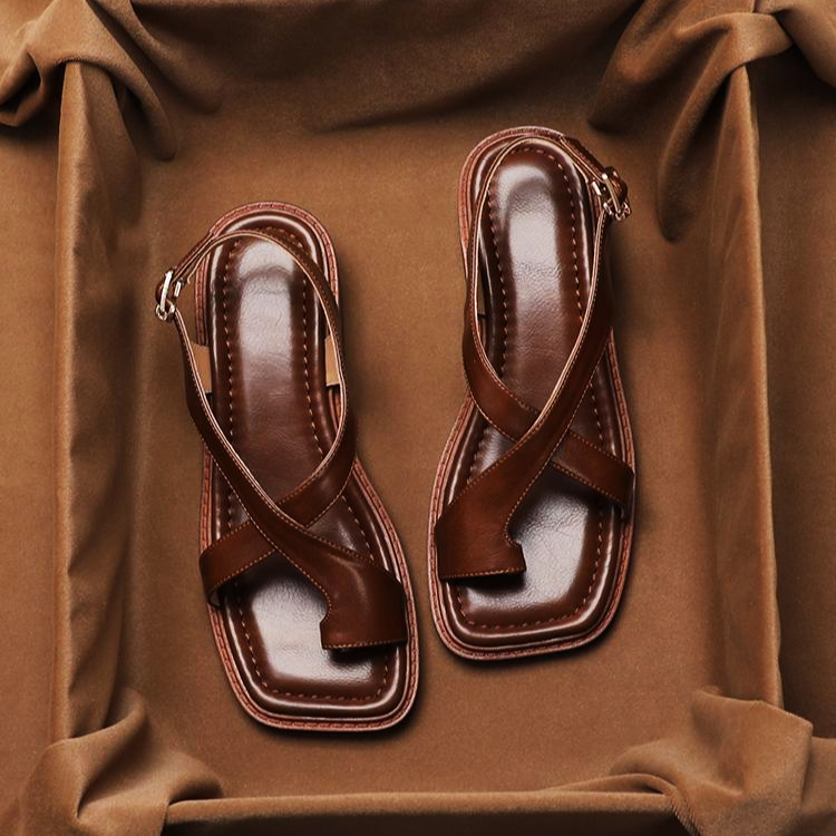Women's Criss-Cross Slingback Flat Sandal-11