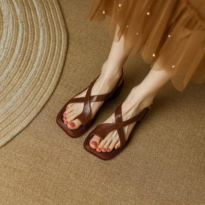 Women's Criss-Cross Slingback Flat Sandal-15