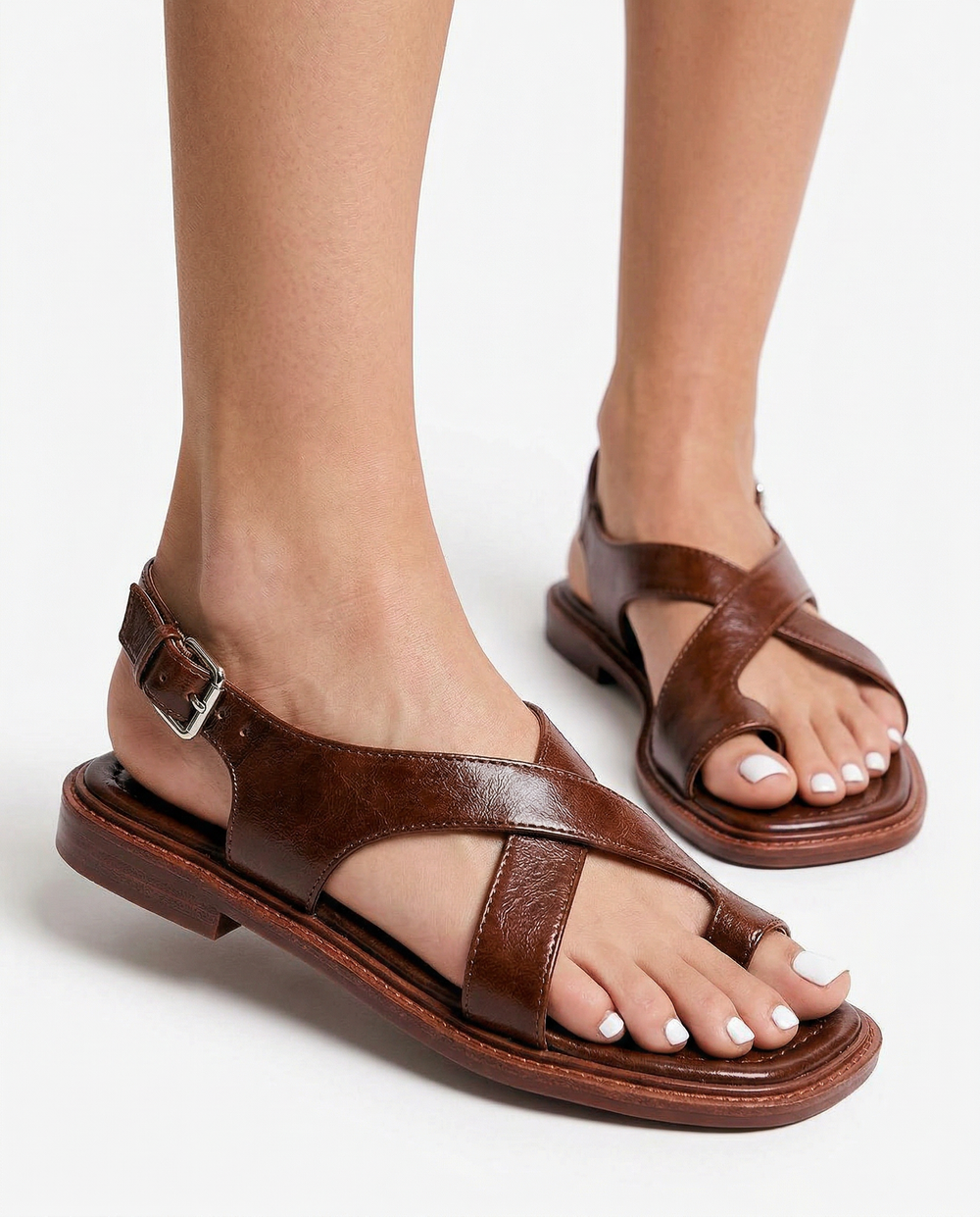 Women's Criss-Cross Slingback Flat Sandal-4