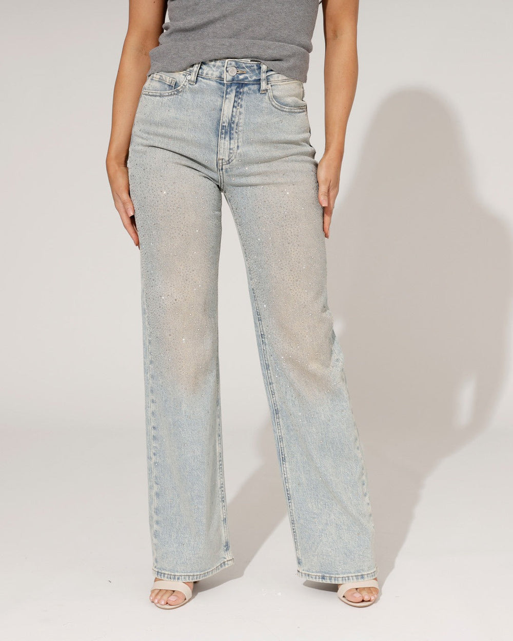 Women's Crystal Straight-Leg Jeans-5