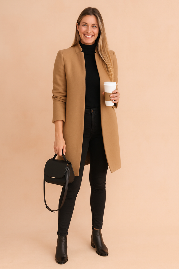 Women's Elegant Tailored Long Coat-1