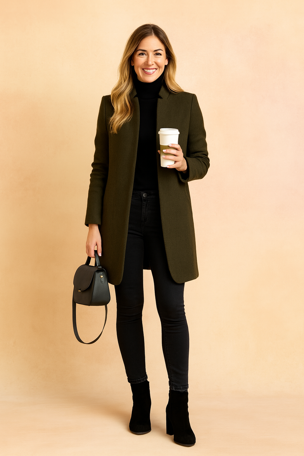 Women's Elegant Tailored Long Coat-5