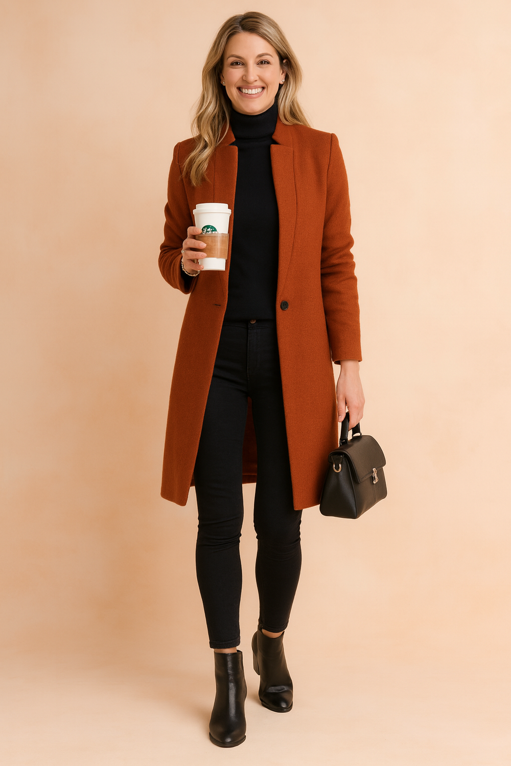 Women's Elegant Tailored Long Coat-3