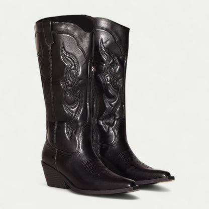 Women's Embroidered Western Knee-High Cowboy Boot-1