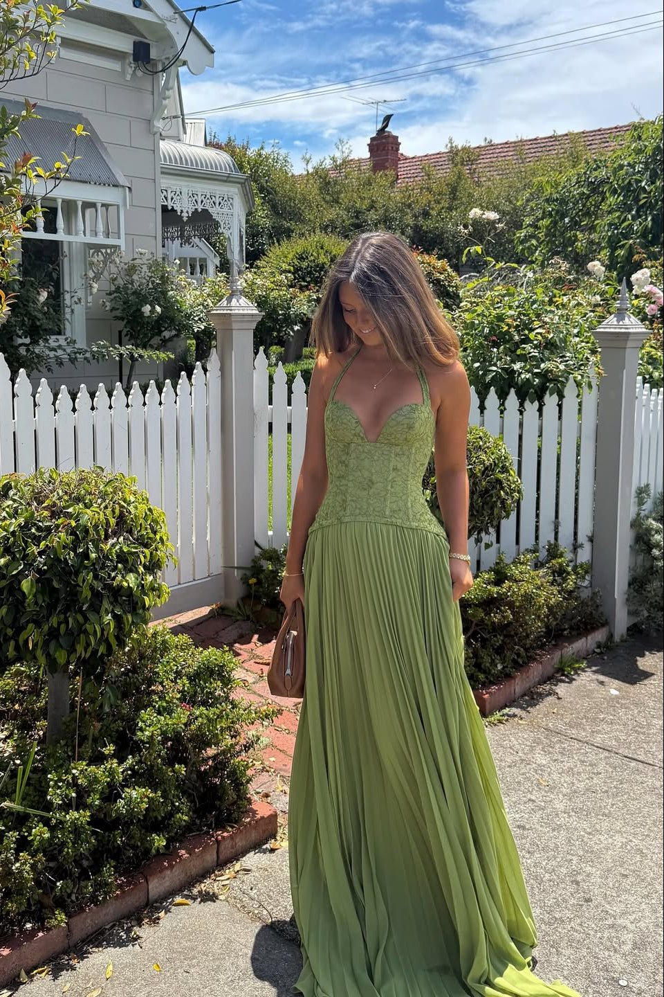 Women's Halter Sweetheart Maxi Dress-3