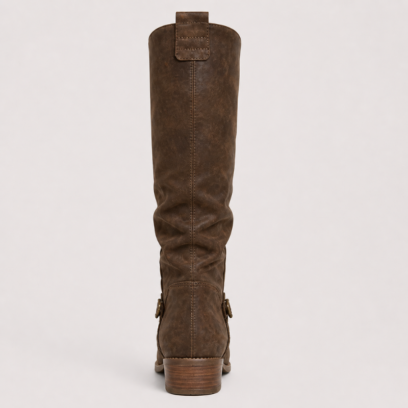 Women's Knee-High Boots with Buckle Detail-4