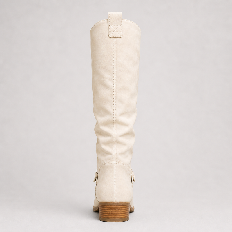 Women's Knee-High Boots with Buckle Detail-4