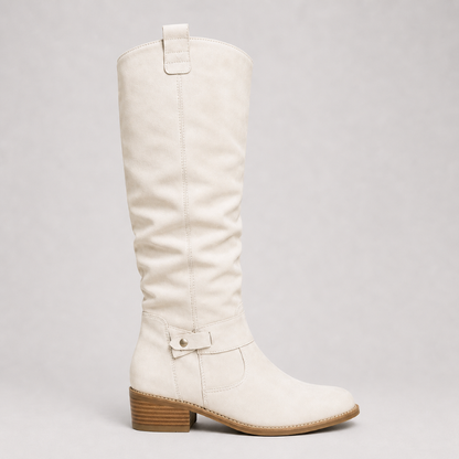 Women's Knee-High Boots with Buckle Detail-3