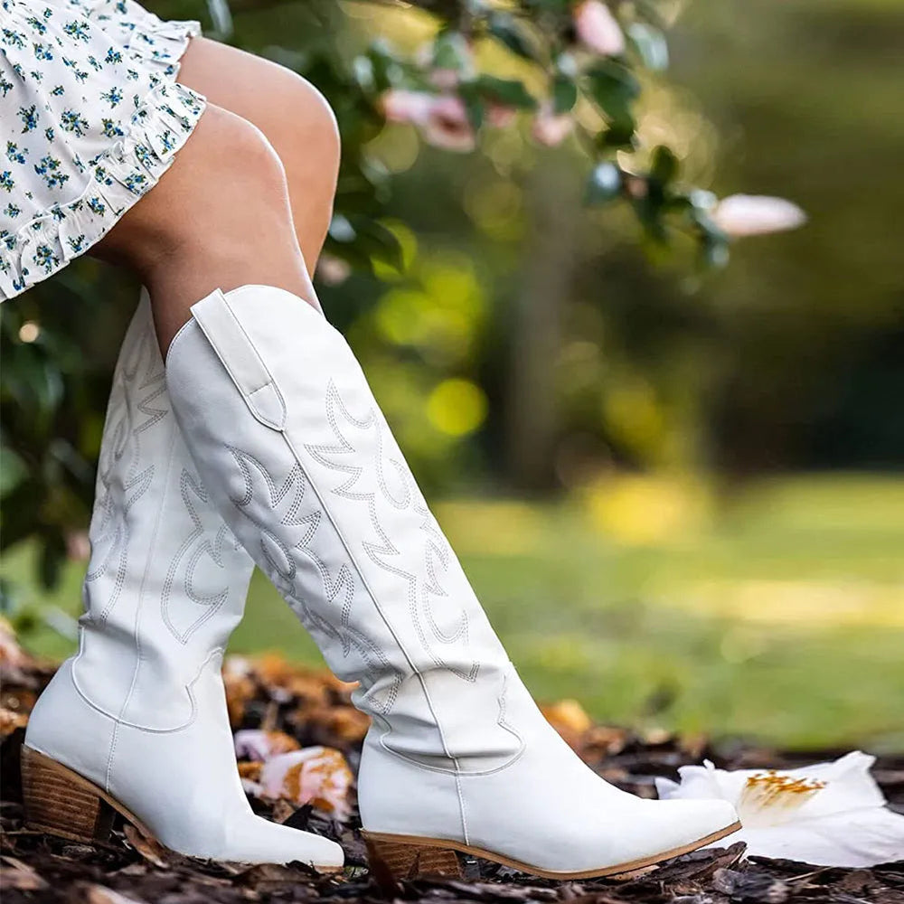 Women's Knee-High Cowboy Boots-2