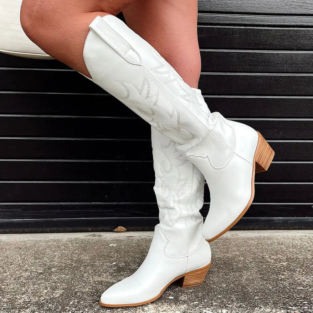 Women's Knee-High Cowboy Boots-5