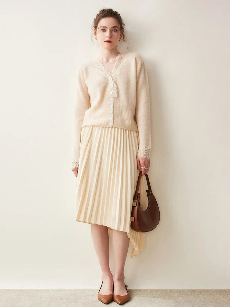 Women's Lace Knit Cardigan With V-Neck-38