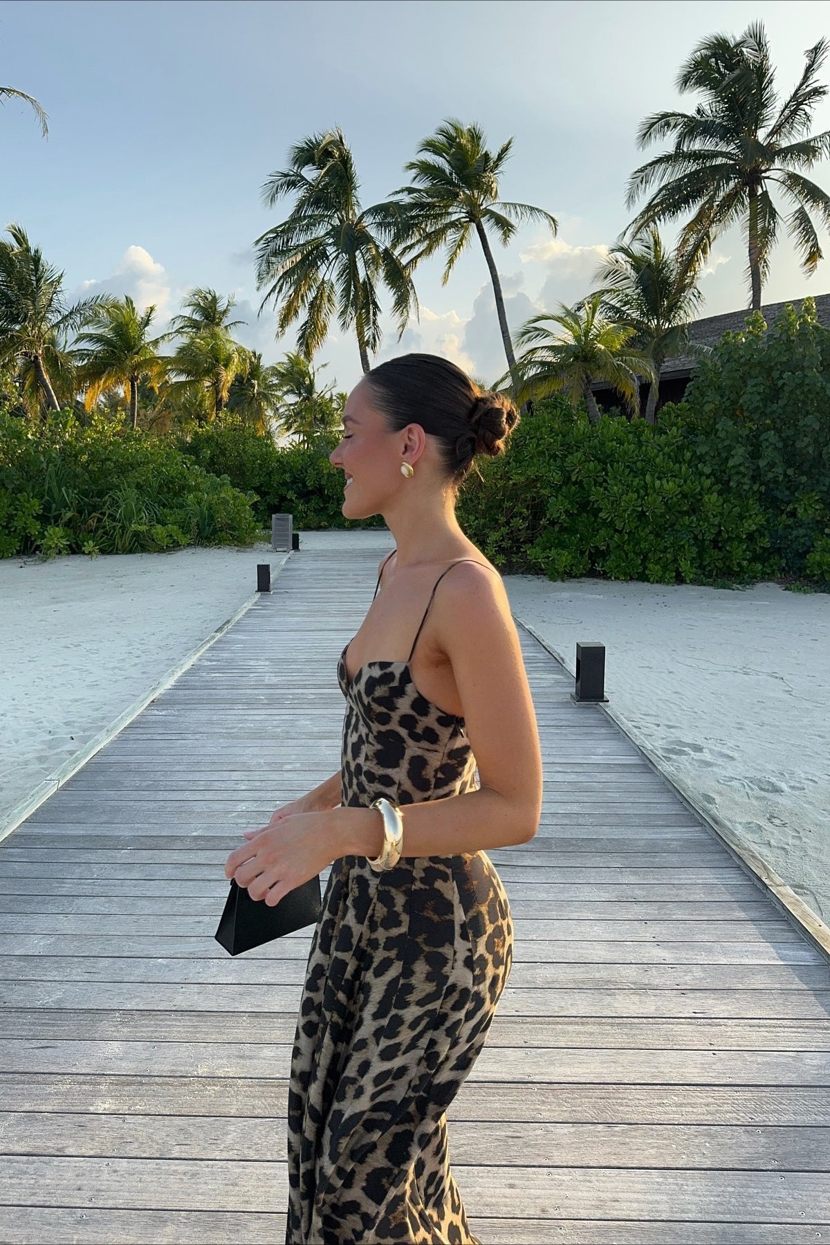 Women's Leopard Print Camisole Midi Dress-5