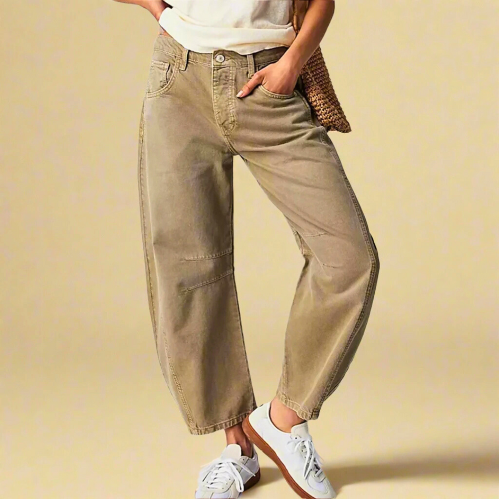 Women's Loose Wide Leg Denim Jeans-5