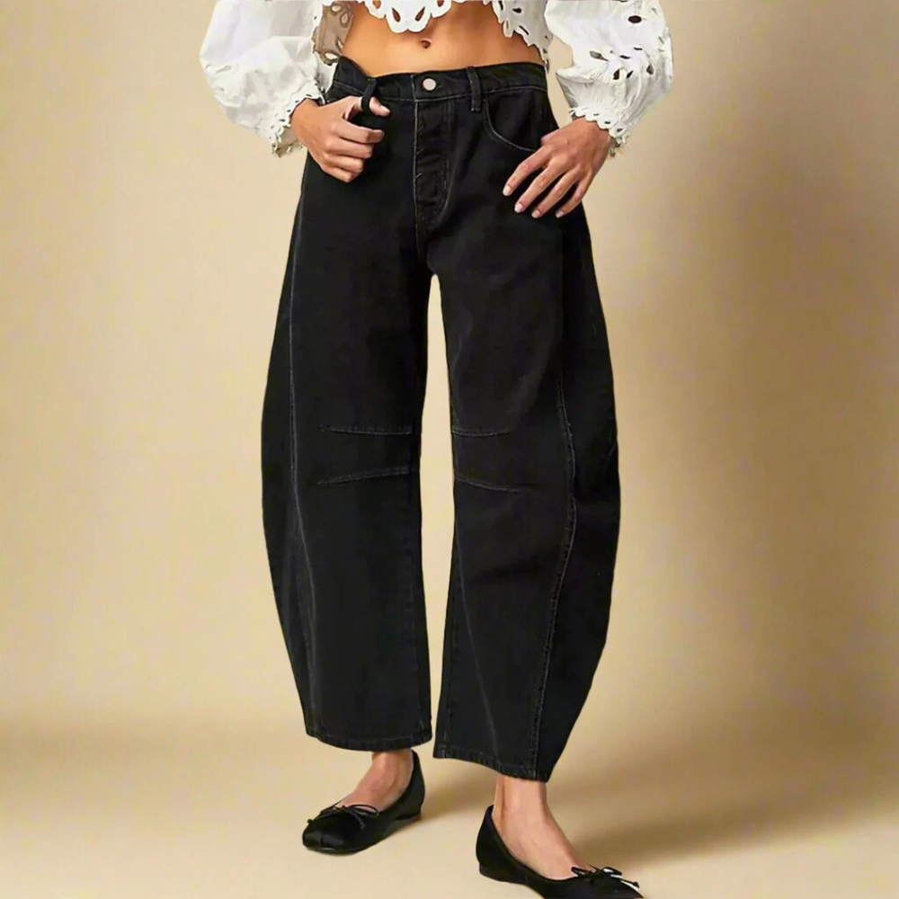 Women's Loose Wide Leg Denim Jeans-3