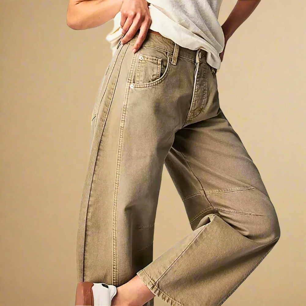 Women's Loose Wide Leg Denim Jeans-4