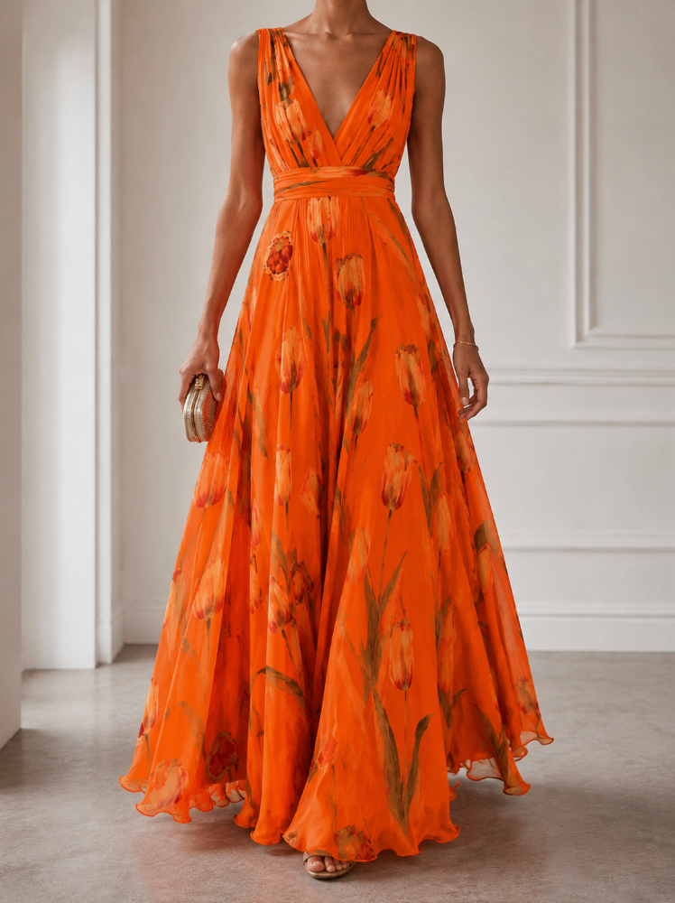 Women's Sleeveless Floral Maxi Dress