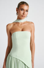 Women's Strapless Halter Maxi Dress with High Slit-20