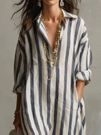 Women's Striped Maxi Dress | Summer Casual-3