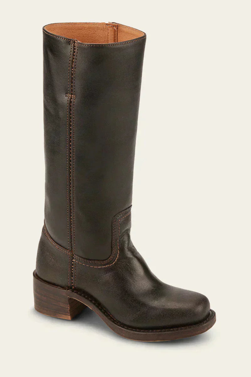 Women's Mid-Calf Boots with Contrast Heel and Stitching-8