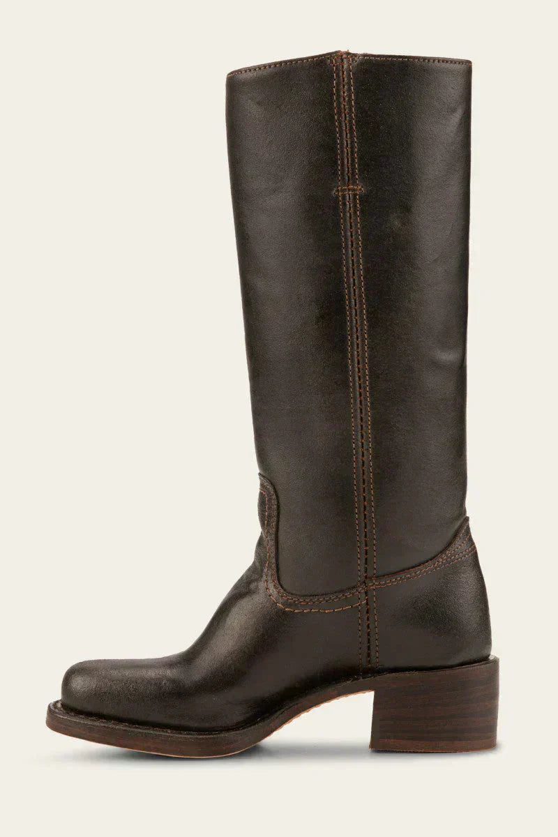 Women's Mid-Calf Boots with Contrast Heel and Stitching-12