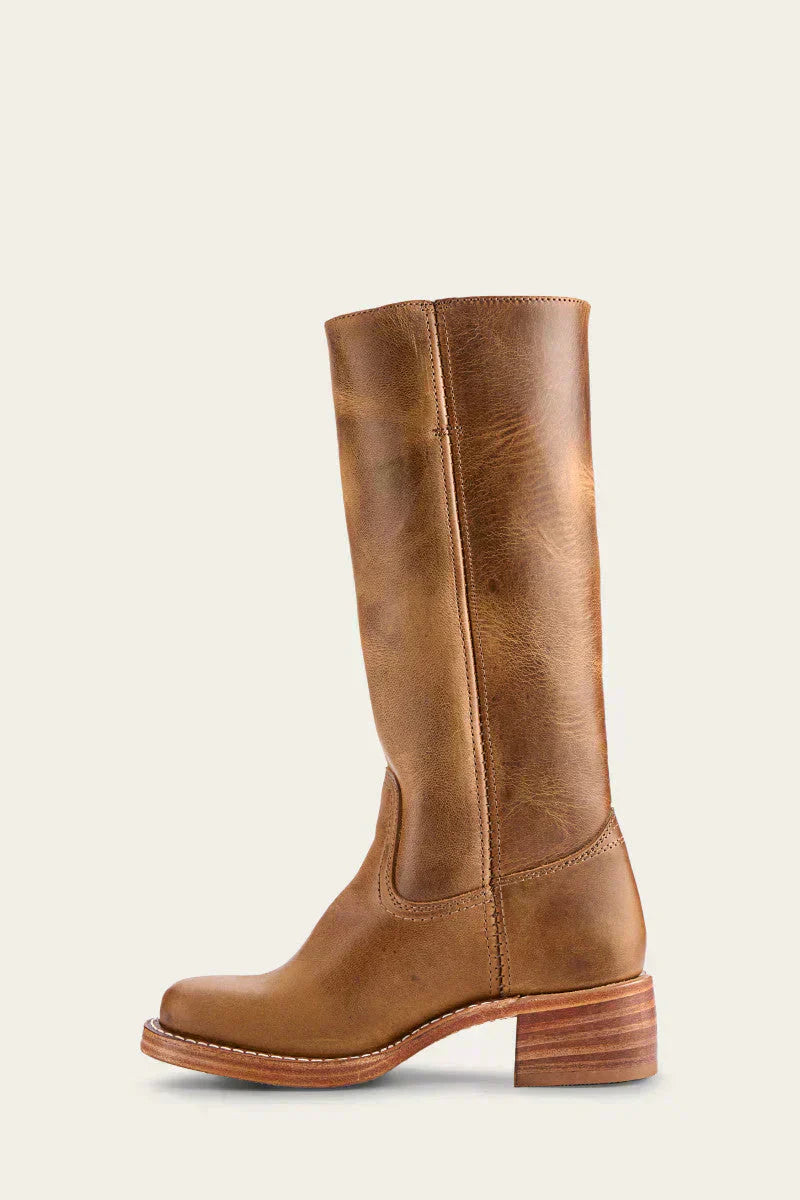 Women's Mid-Calf Boots with Contrast Heel and Stitching-6