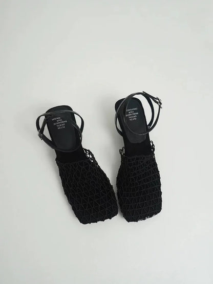 Women's Netted Slingback Wedge Sandal-10