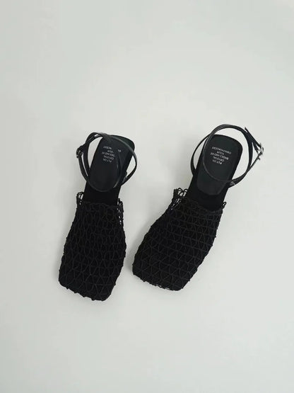 Women's Netted Slingback Wedge Sandal-14