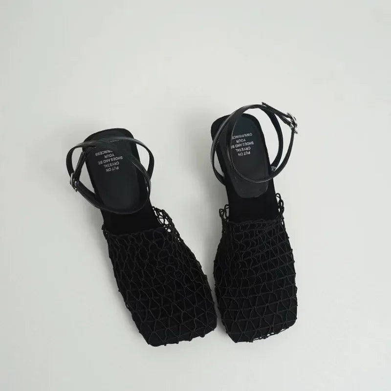 Women's Netted Slingback Wedge Sandal-18