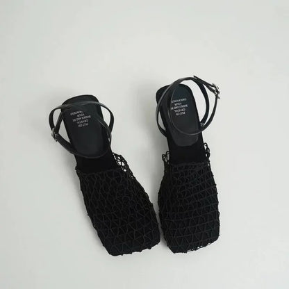 Women's Netted Slingback Wedge Sandal-18