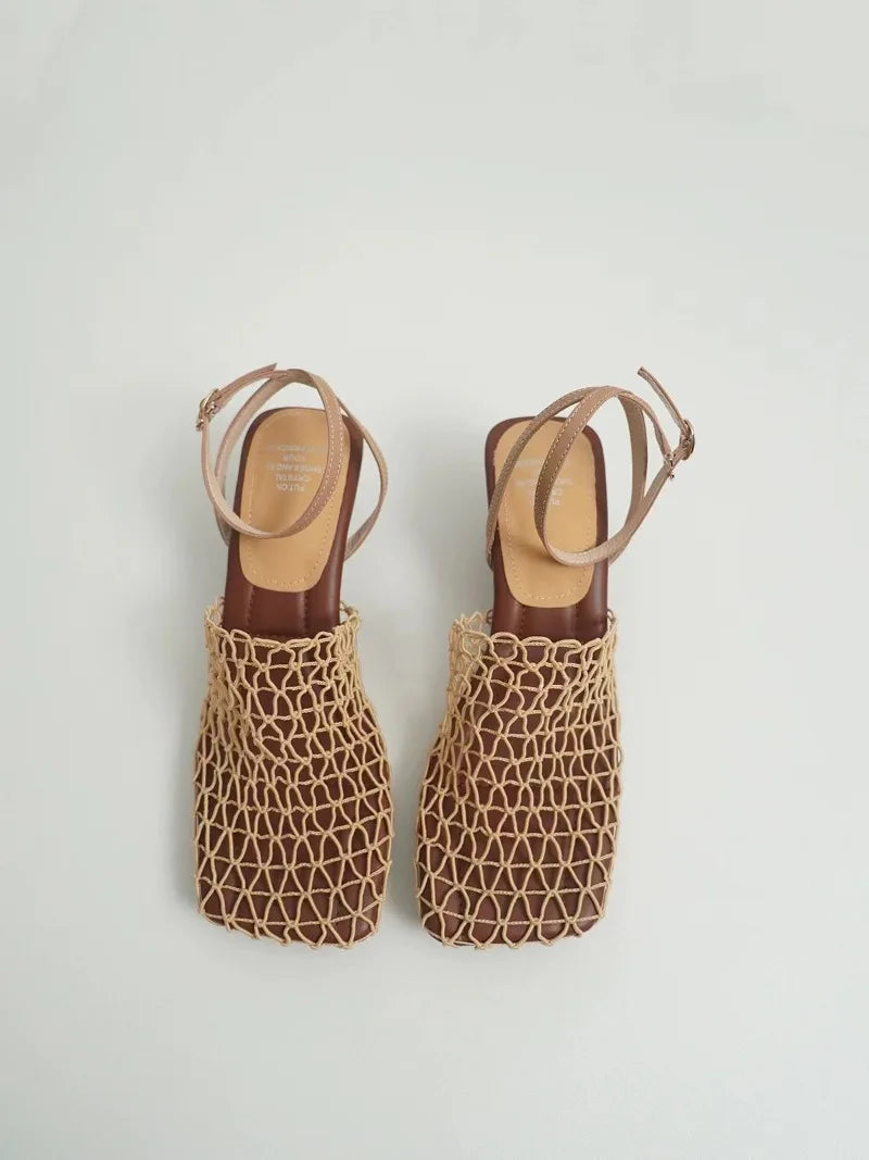 Women's Netted Slingback Wedge Sandal-15