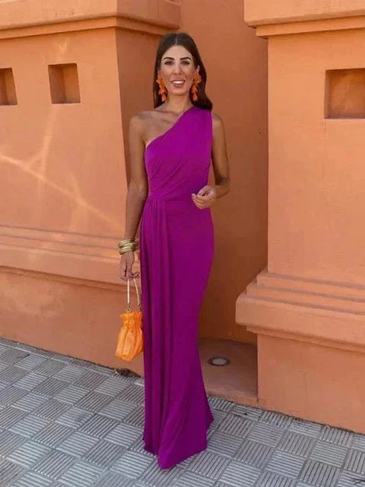 Women's One-Shoulder Draped Maxi Dress – view 2