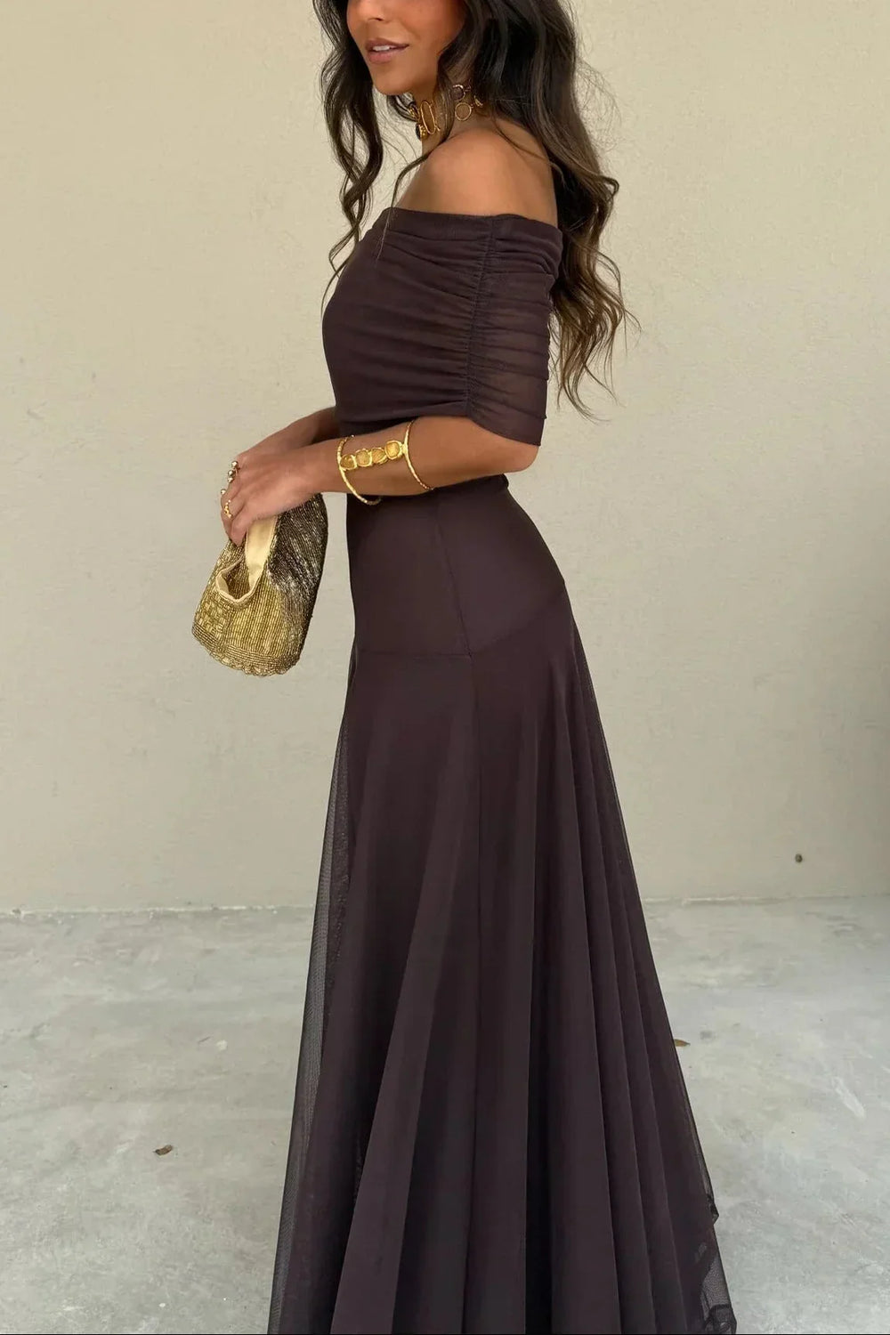 Women's One-Shoulder Maxi Dress-2