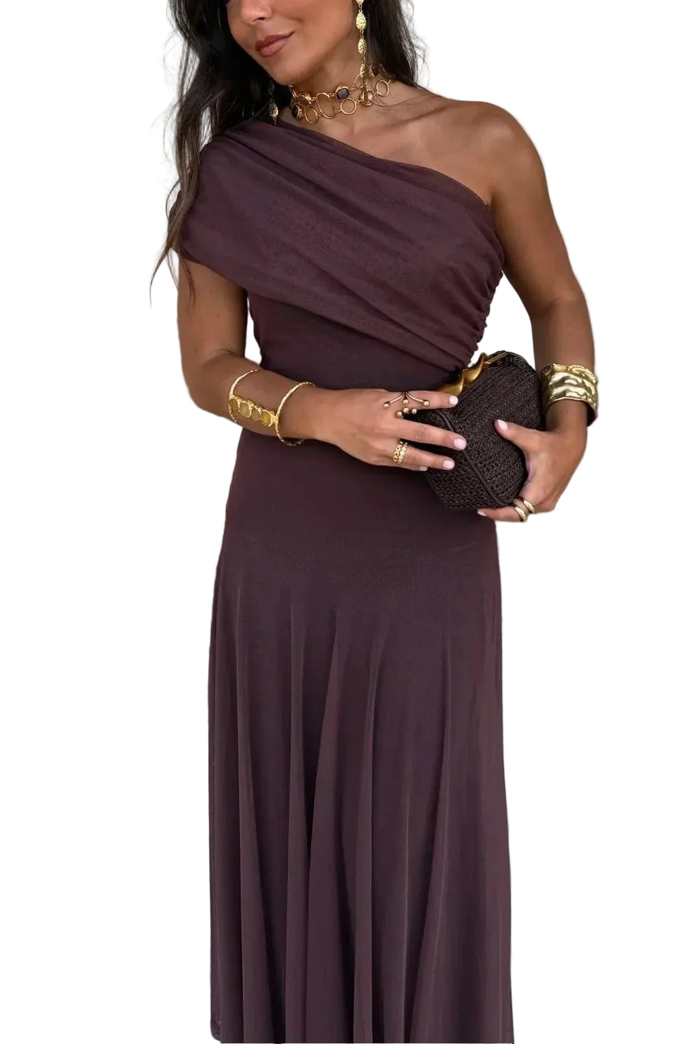 Women's One-Shoulder Maxi Dress-1