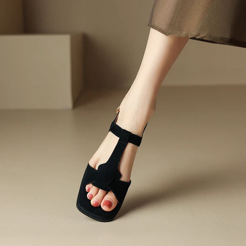 Women's Open Toe Strappy Flat Sandals-14