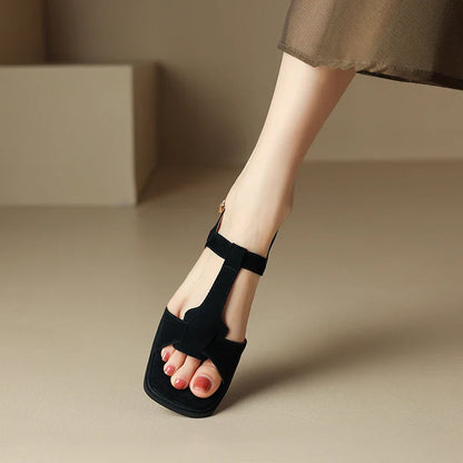 Women's Open Toe Strappy Flat Sandals-14