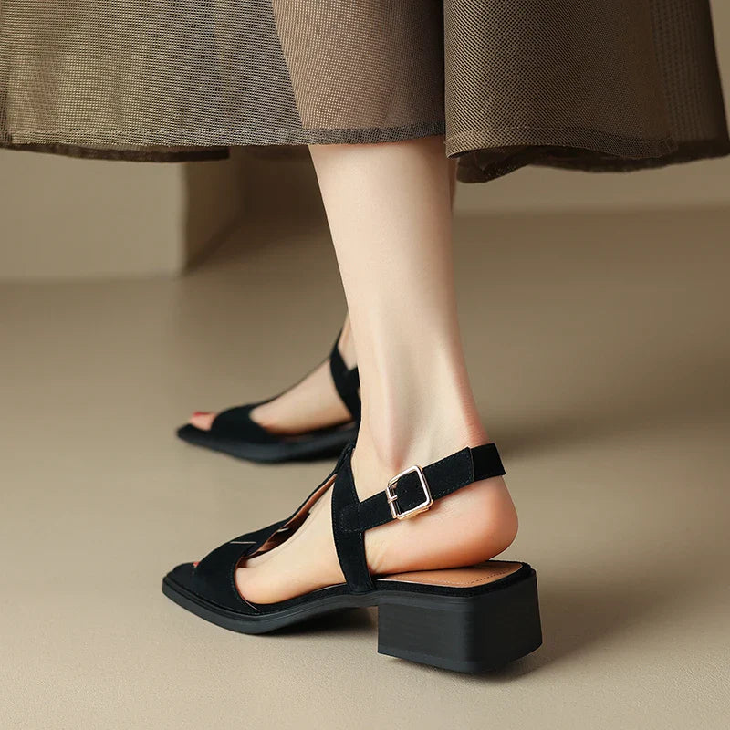Women's Open Toe Strappy Flat Sandals-13