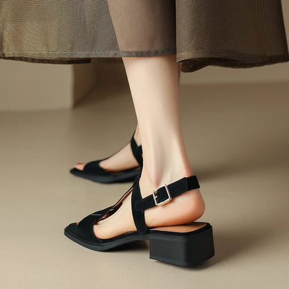 Women's Open Toe Strappy Flat Sandals-13