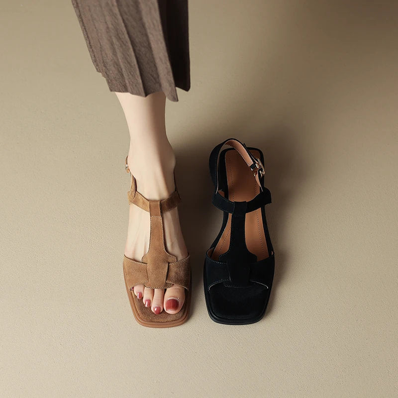 Women's Open Toe Strappy Flat Sandals-23