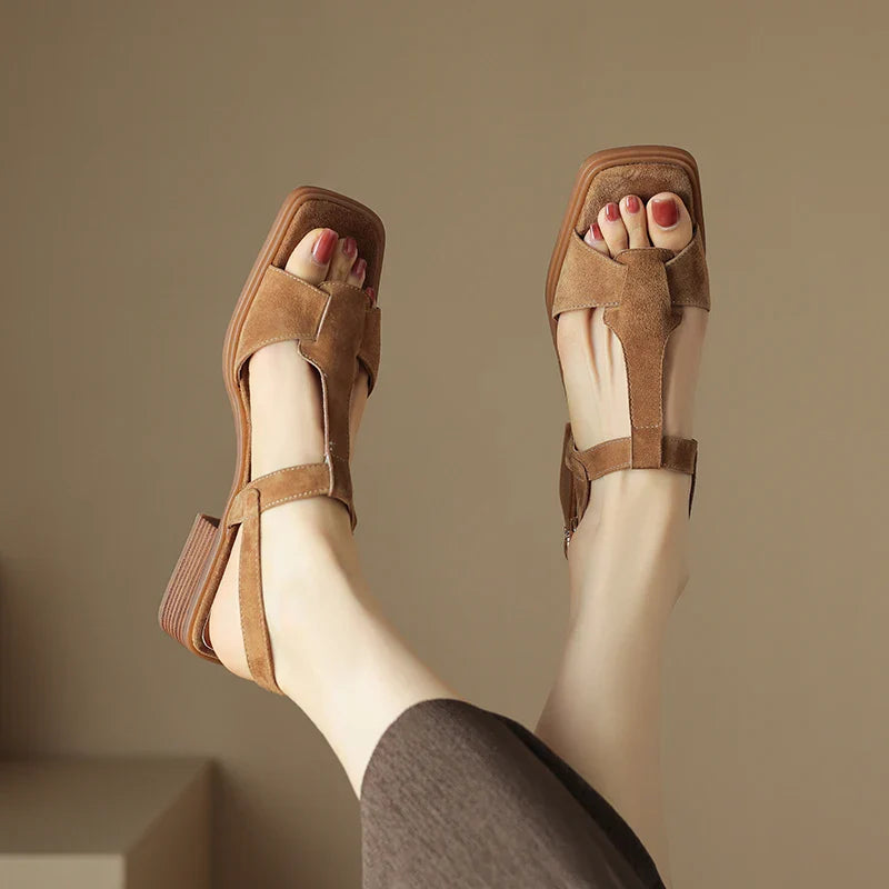 Women's Open Toe Strappy Flat Sandals-19