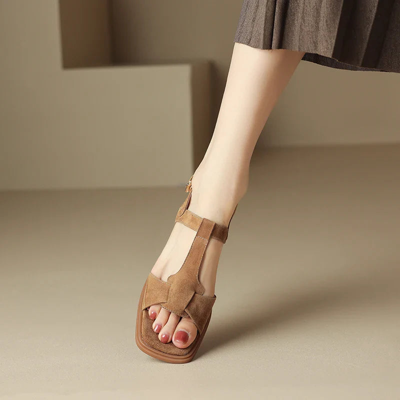 Women's Open Toe Strappy Flat Sandals-20