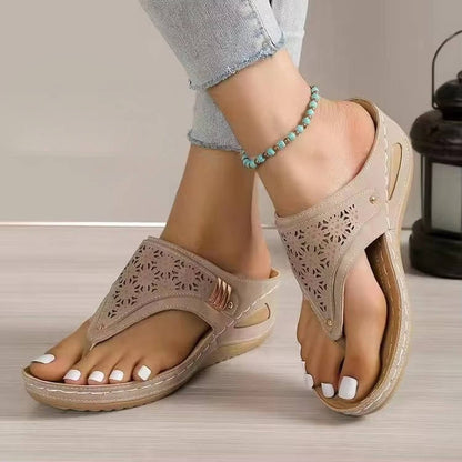 Women's Orthopedic Walking Sandals with Contoured Footbed in Khaki