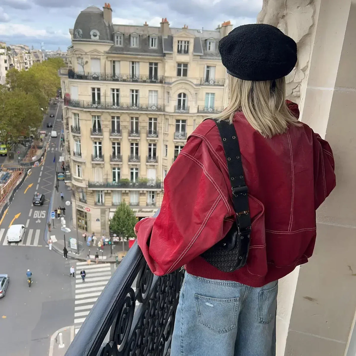 Women's Oversized Leather-Look Jacket