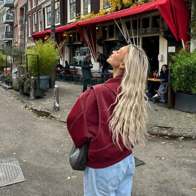 Women's Oversized Leather-Look Jacket