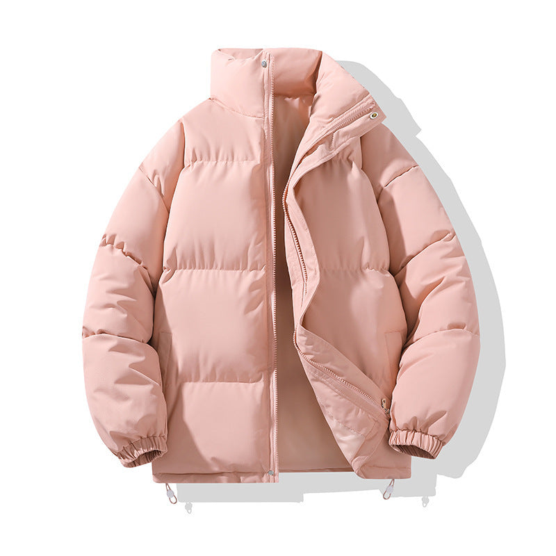 Women's Quilted Puffer Jacket With Stand Collar-10